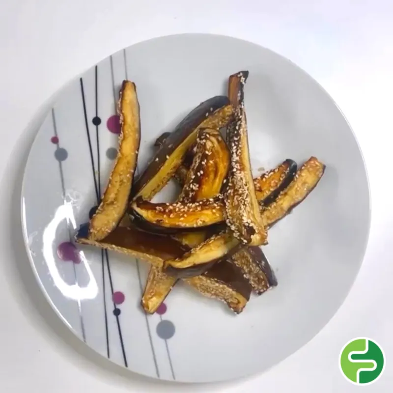 Low FODMAP Miso Sesame Glazed Eggplant Chips