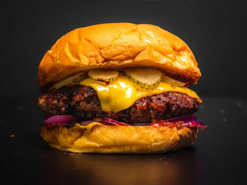 5 Ingredient Bacon Burgers with Parmesan Popcorn Black-Eyed Peas