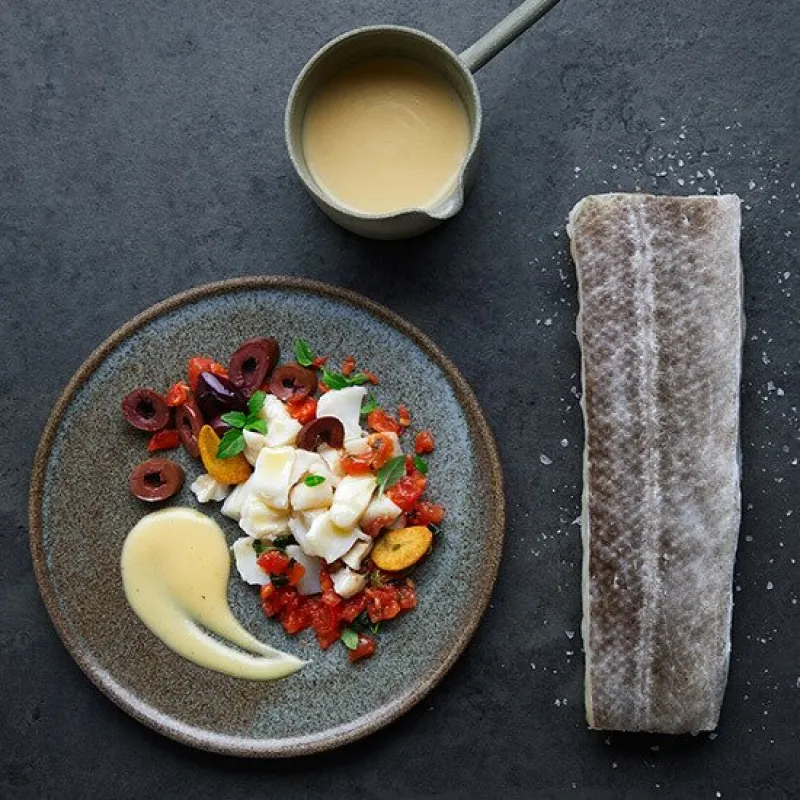 Norwegian salted cod with vichyssoise