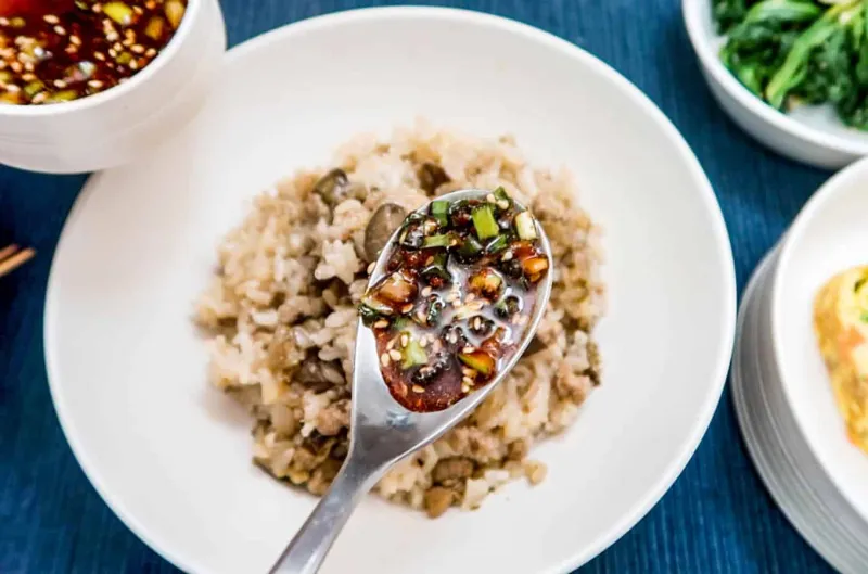 Eggplant Deopbap with Soy Sauce Topping