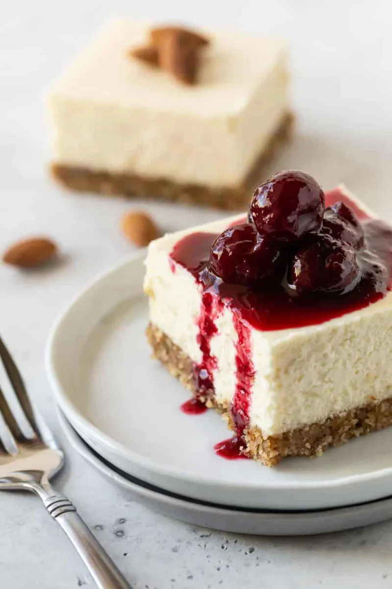 Gluten-Free Cherry Almond Cheesecake Bars