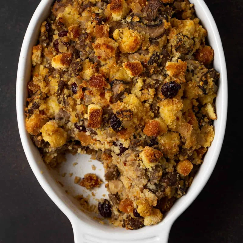 Homemade Cornbread stuffing with sausage