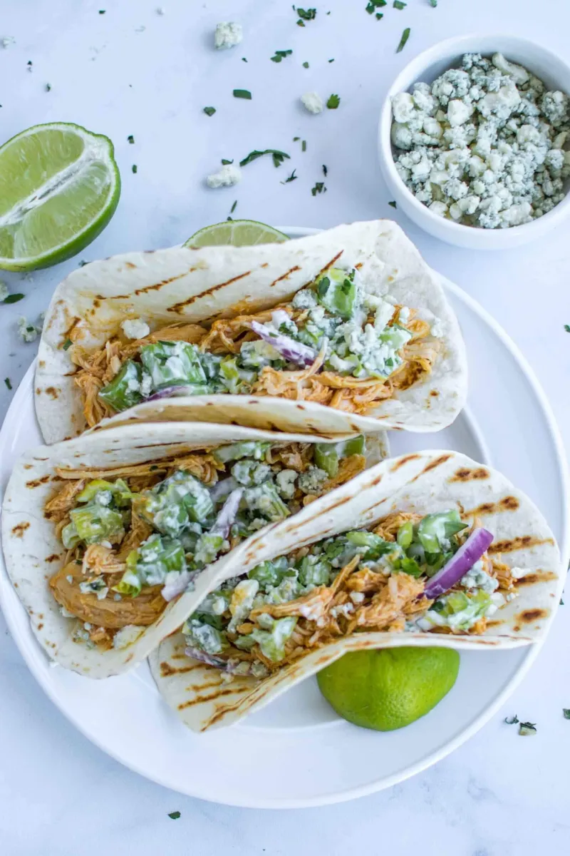 Crockpot Buffalo Chicken Tacos