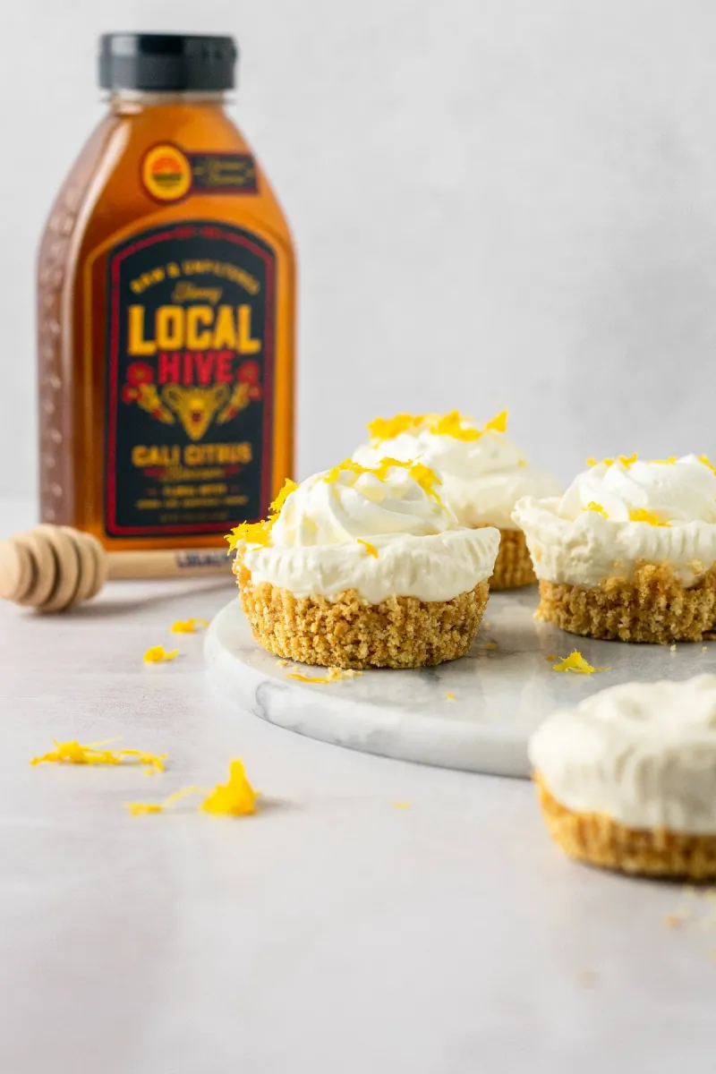No Bake Mini Honey Cheesecakes