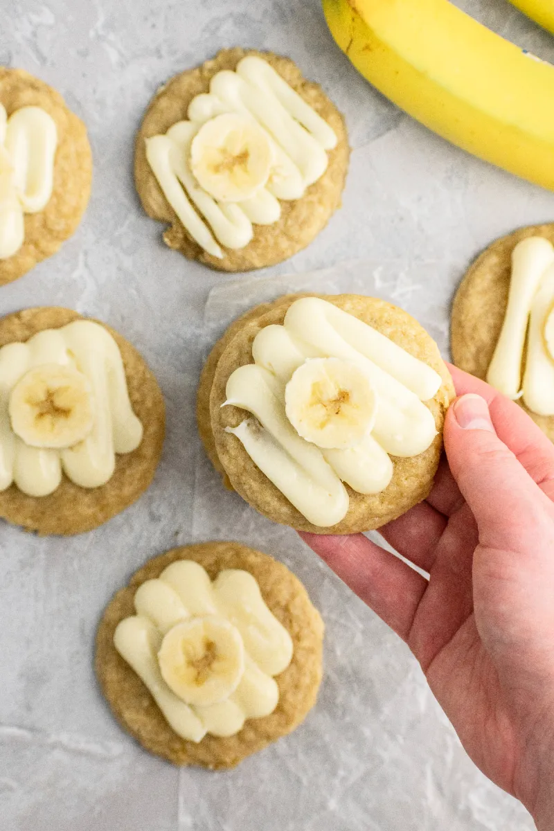 Soft Banana Cookies with Frosting
