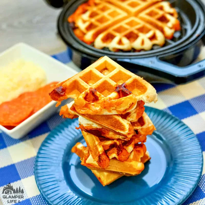 Easy Waffle Iron Pepperoni Pizza Pockets