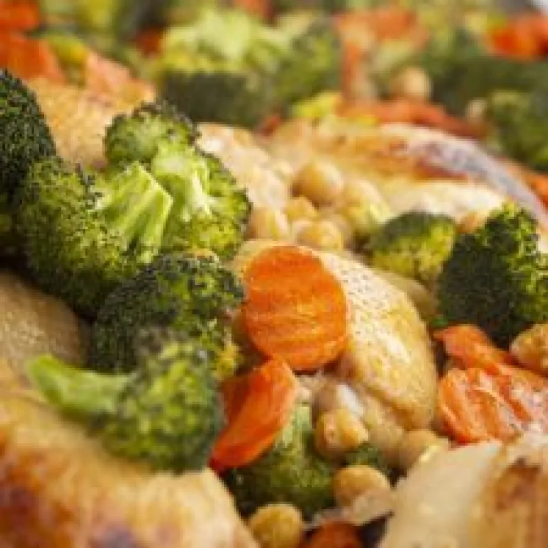 Sheet pan Honey-Baked Chicken Thighs with veggies