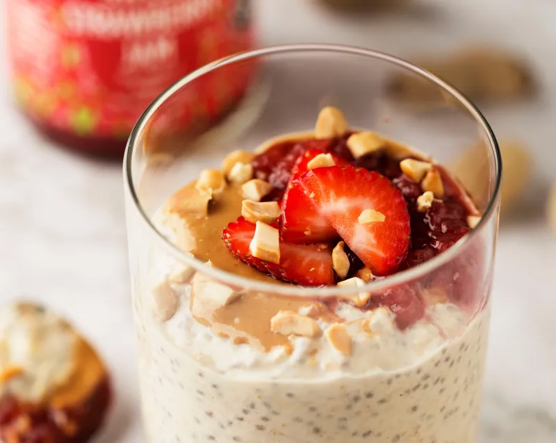 Peanut Butter & Jelly Overnight Oats