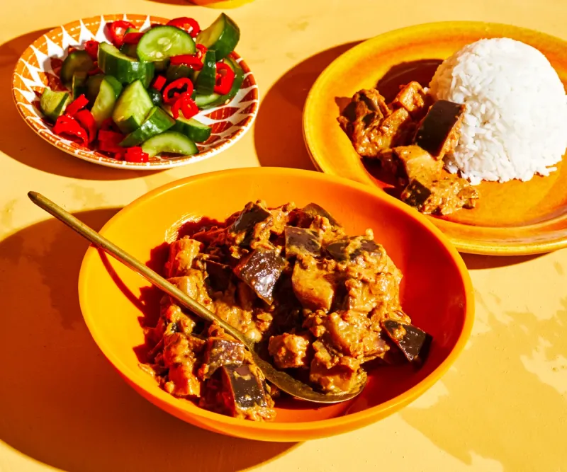 Tony Tan’s eggplant, coconut and tamarind sambal