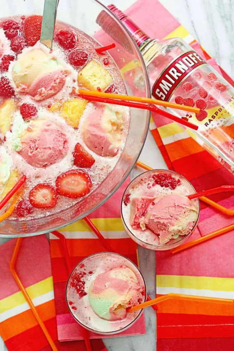 Rainbow Sherbet Punch Recipe (Alcoholic Punch)