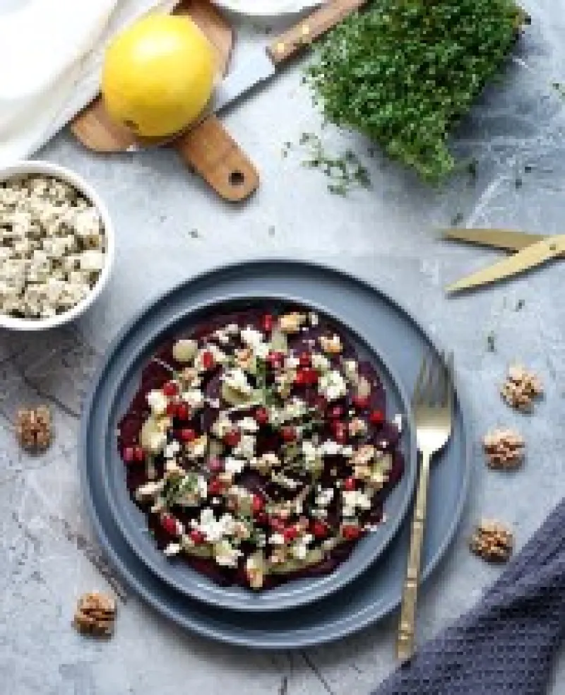Beet Carpaccio with Tofu Feta