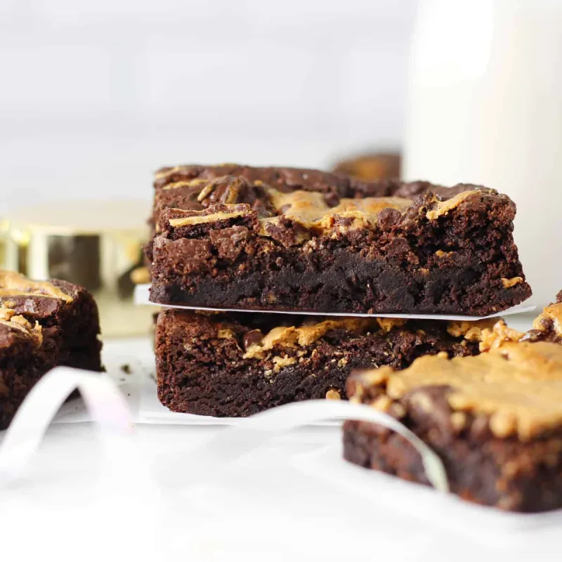 Peanut Butter Swirl Brownies from Scratch