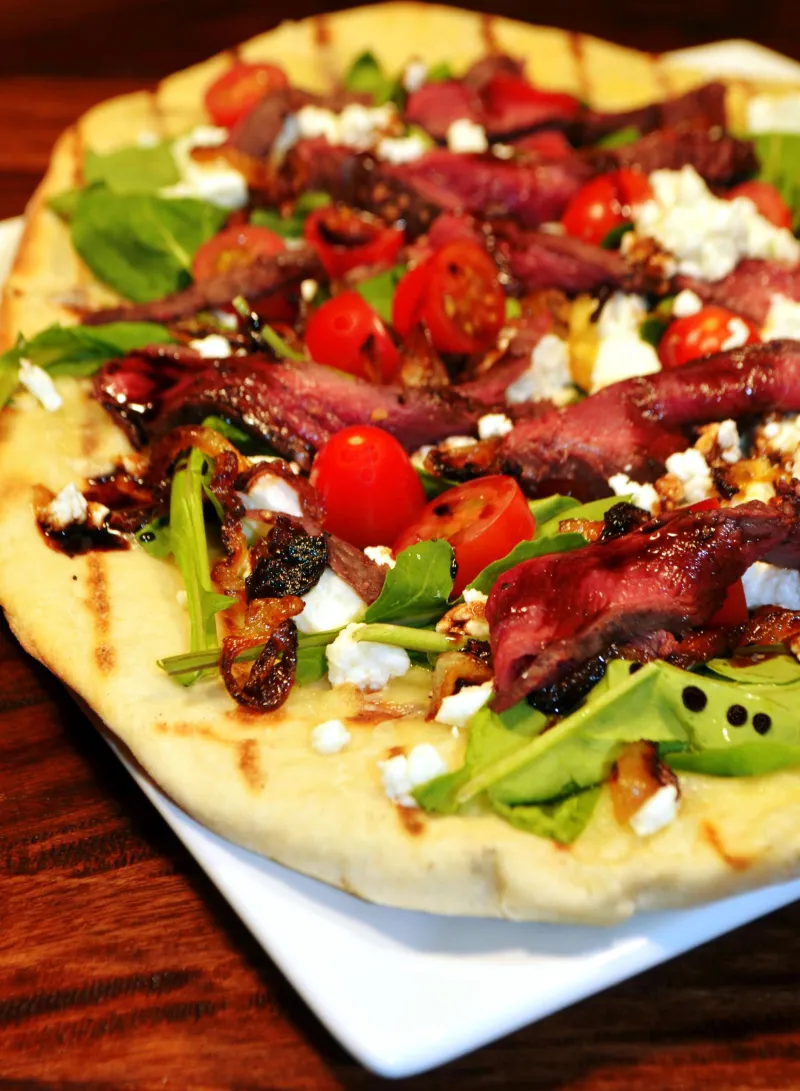 Elk Steak Flatbread Pizza