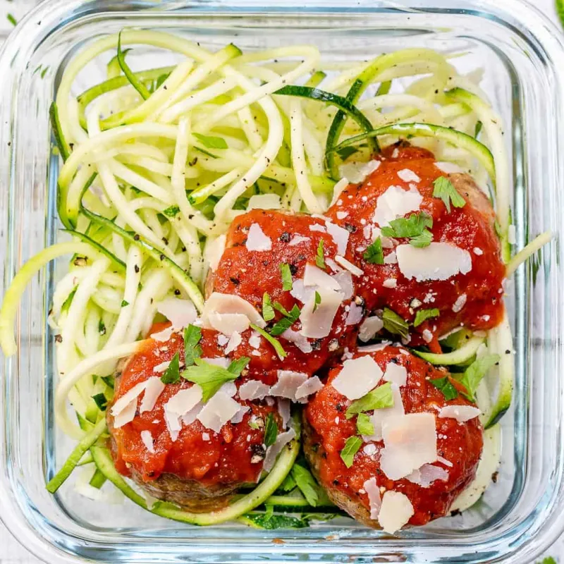 Meal Prep Turkey Meatball Zoodles Recipe