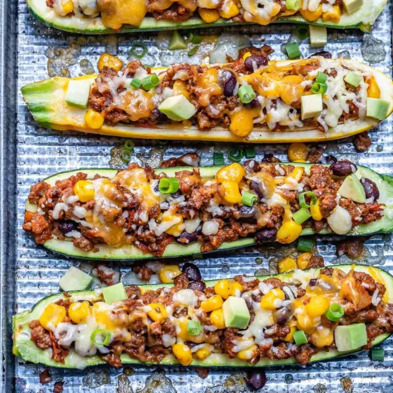 Burrito Zucchini Boats