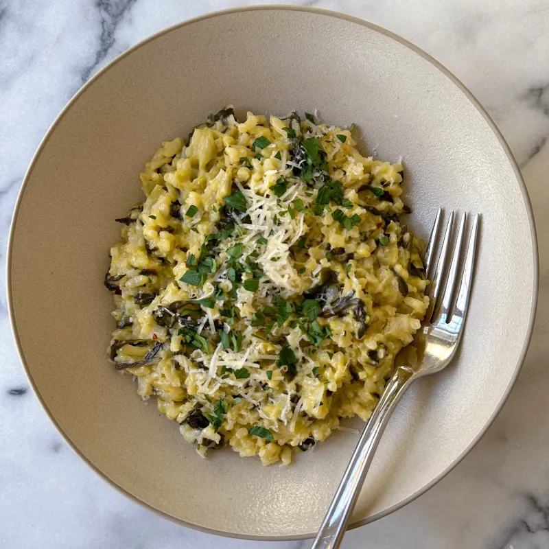 Oven Baked Spinach Artichoke Risotto (Gluten-Free)