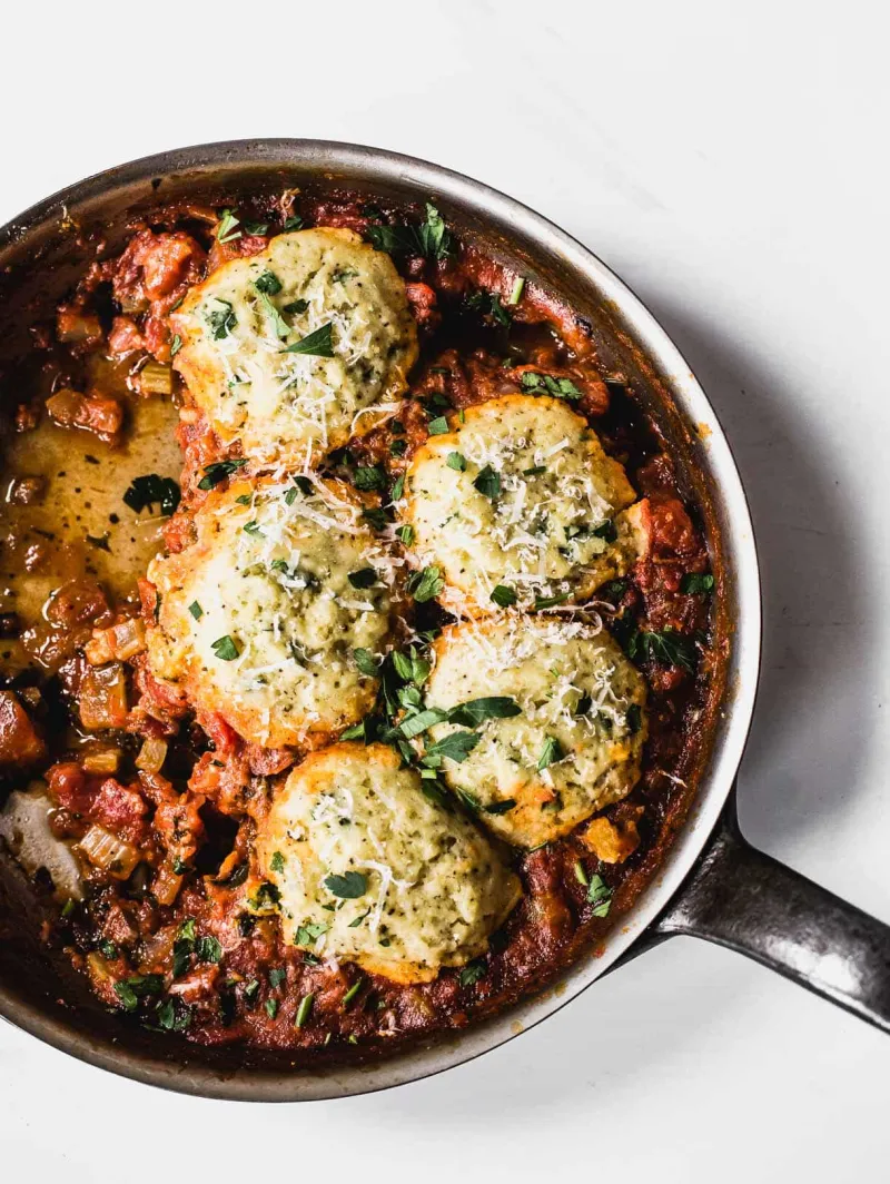 Tomato Cobbler with Gluten-Free Drop Biscuits