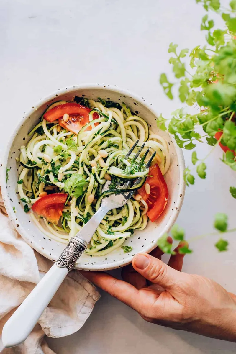 Zucchini Noodles with Cilantro Pesto
