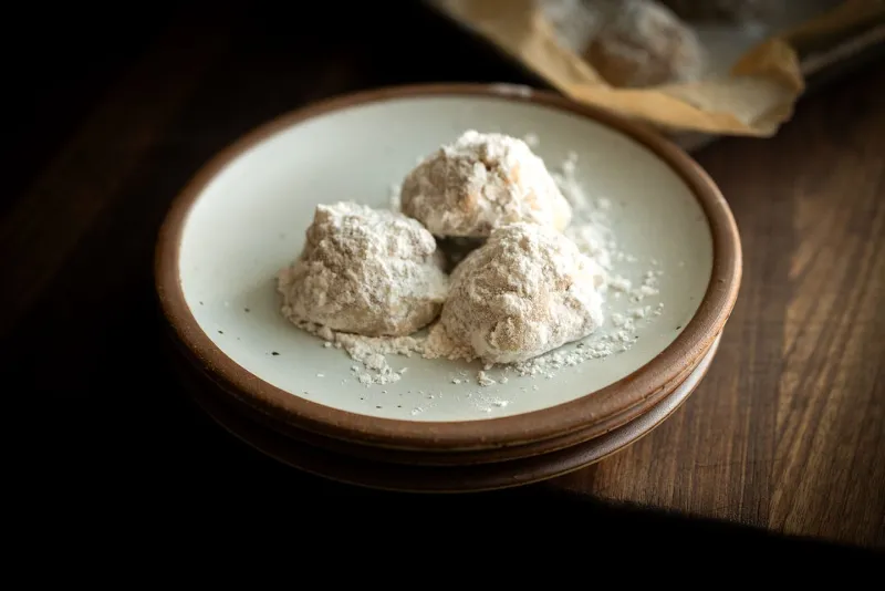 Cranberry pecan wedding cookies