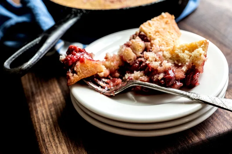 Sour cherry pudding cake