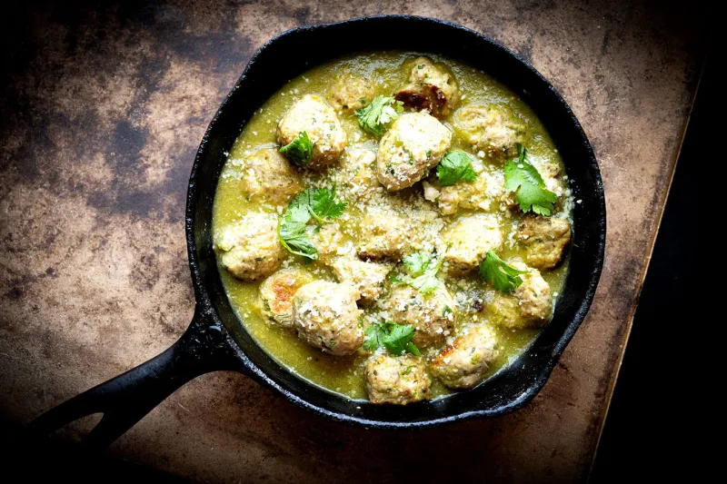 Salsa verde turkey meatballs