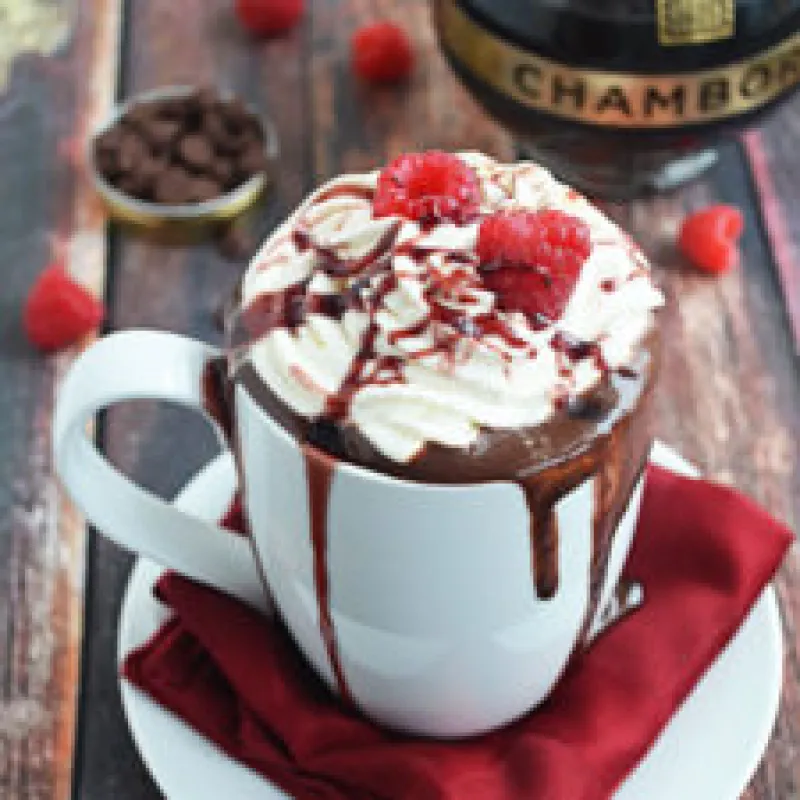 Boozy Raspberry Hot Chocolate