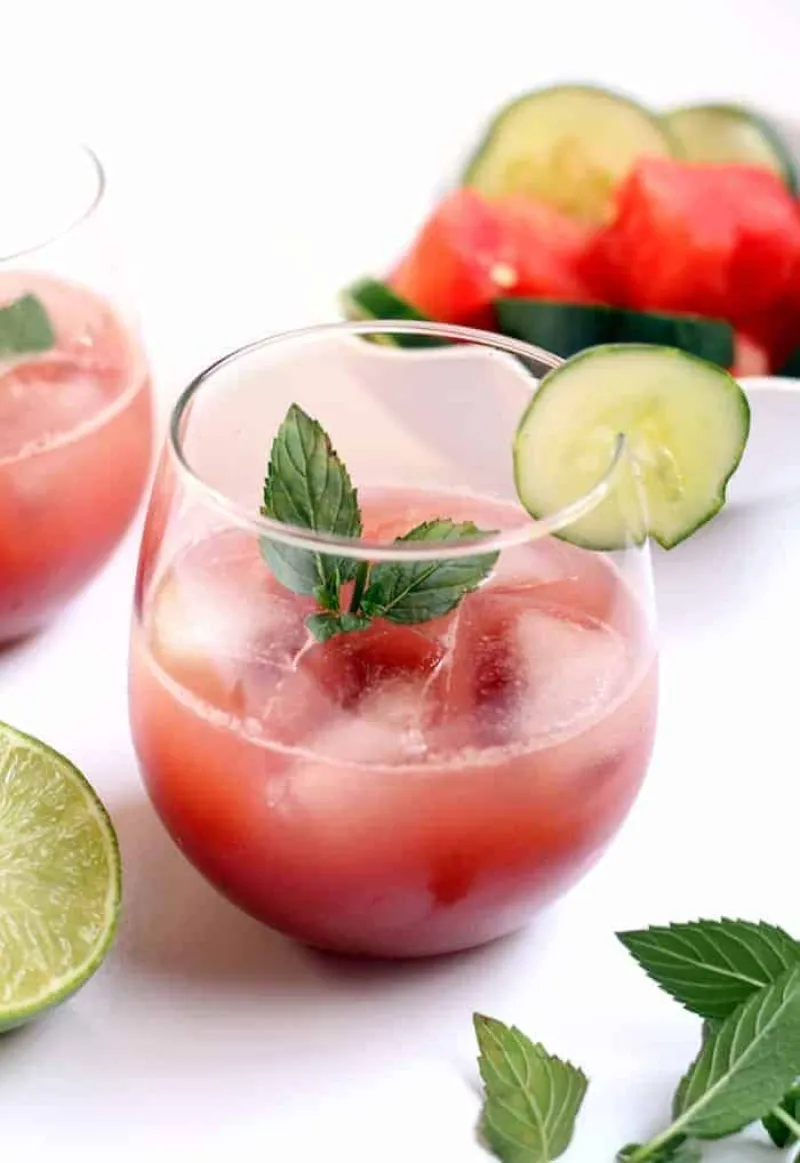 Watermelon Cucumber Mint Cocktail