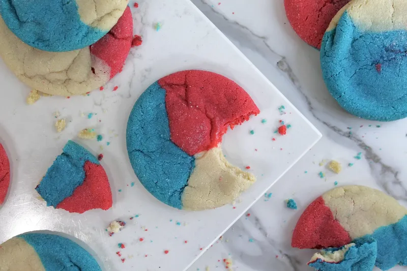 Marshmallow Cheesecake Cookies (4th of July)