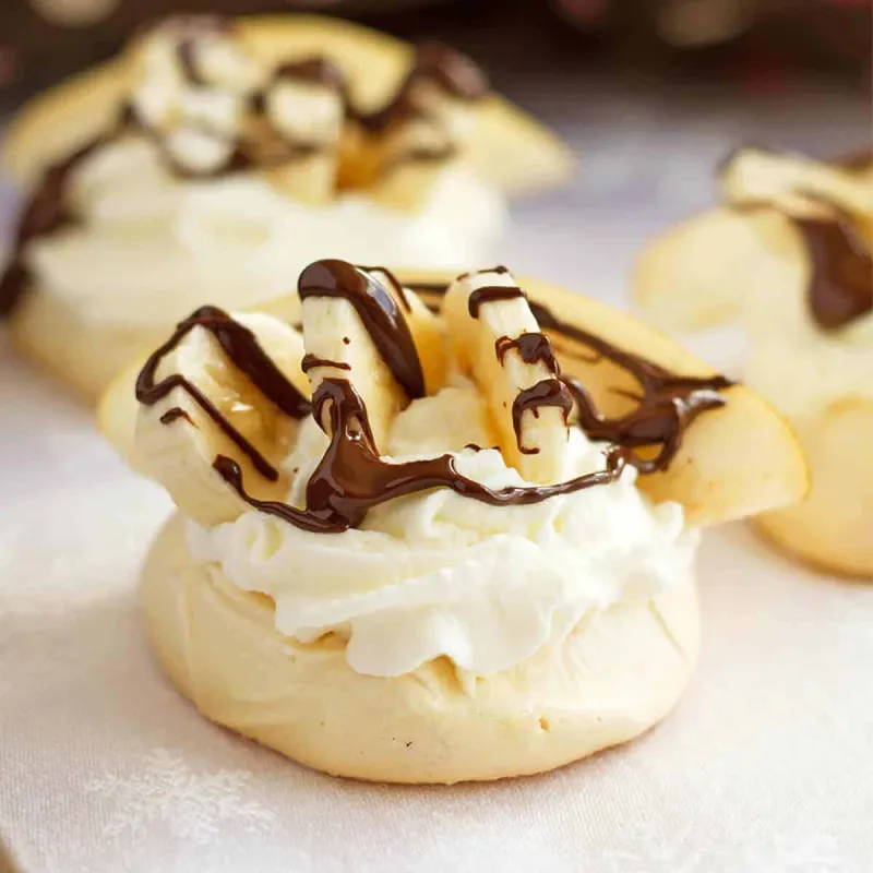 Pear and Chocolate Meringue Nests