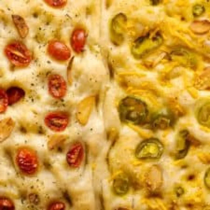 Focaccia (Jalapeño Cheese and Tomato Herb)