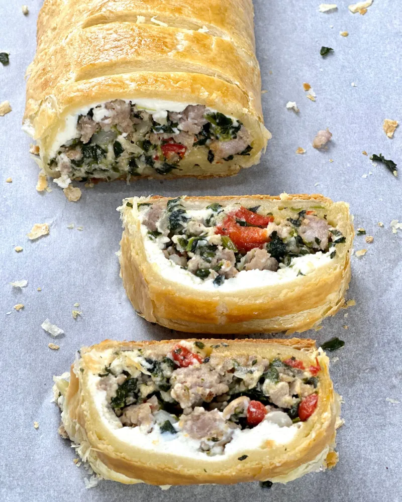Italian Sausage and Spinach Strudel