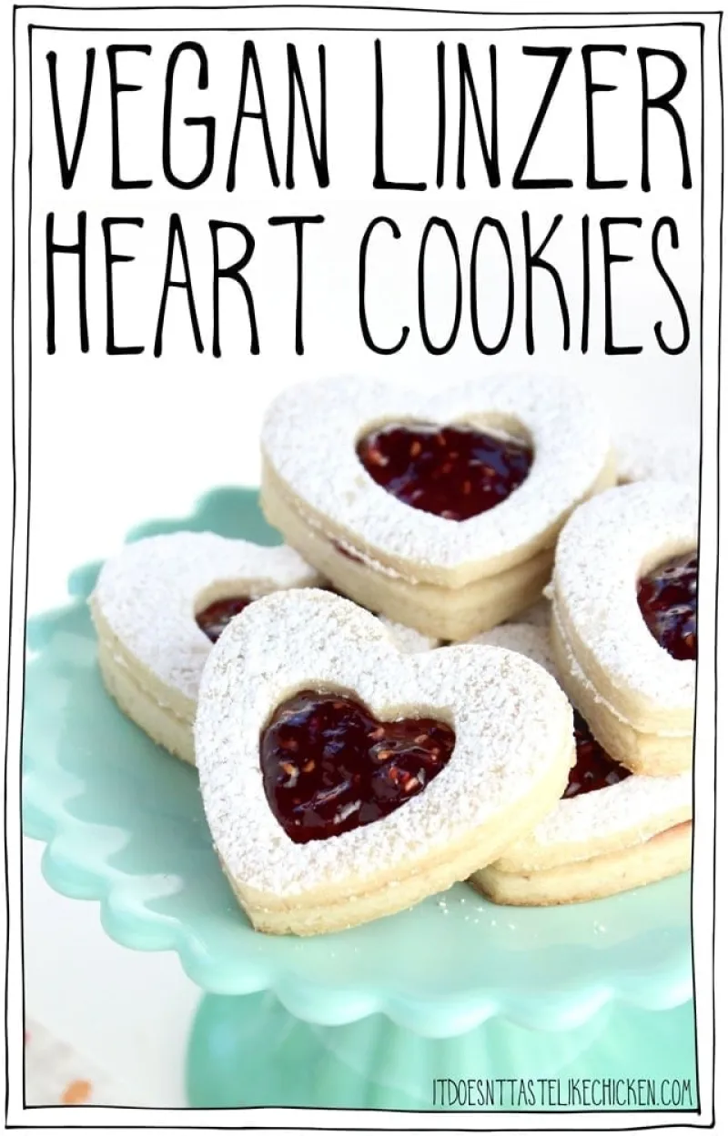 Vegan Linzer Heart Cookies