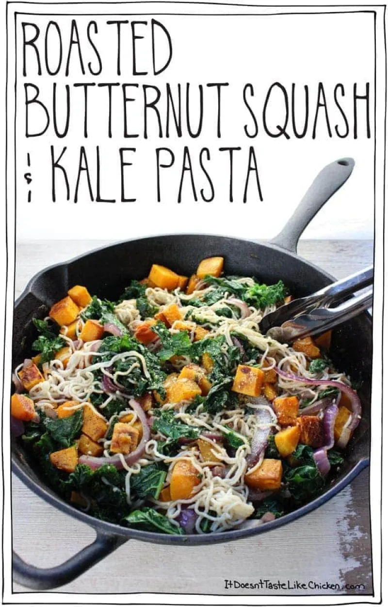 Roasted Butternut Squash & Kale Pasta