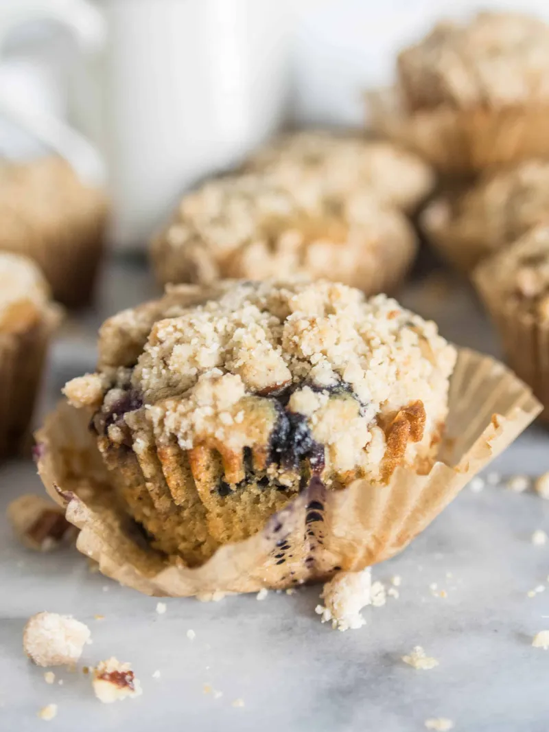 Brown Butter Blueberry Crumb Muffins