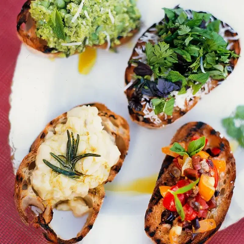 Crostini - tomato and olives