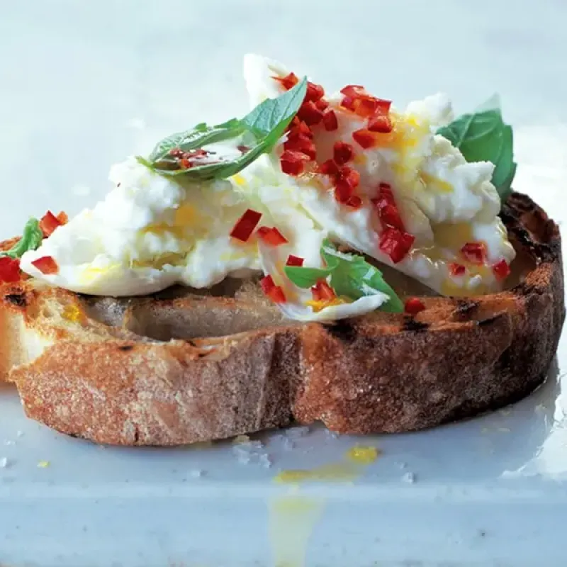 Crostini - buffalo mozzarella and chilli