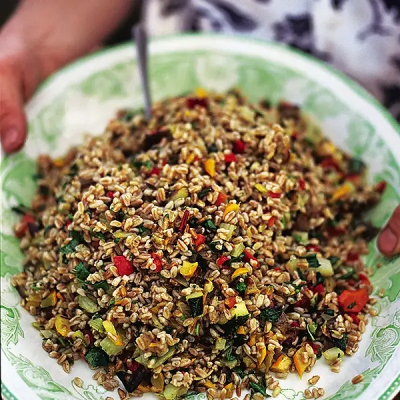 Farro salad with roasted veg (Insalata di farro con verdure al forno)