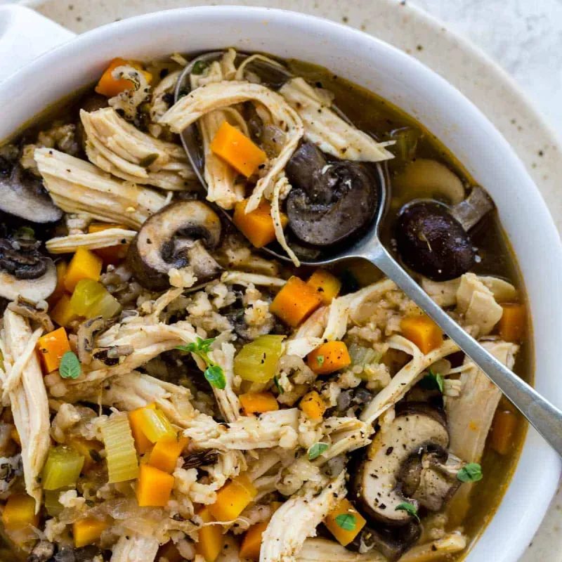 Slow Cooker Chicken and Wild Rice Soup
