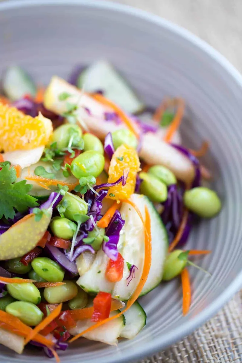 Asian Pear Salad with Orange Ginger Dressing