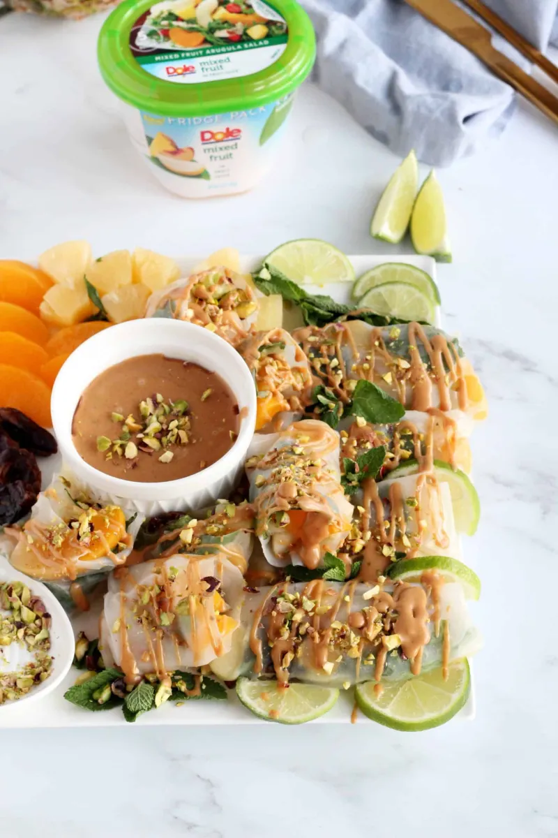 MIXED FRUIT SPRING ROLLS WITH NEW DOLE® FRIDGE PACK