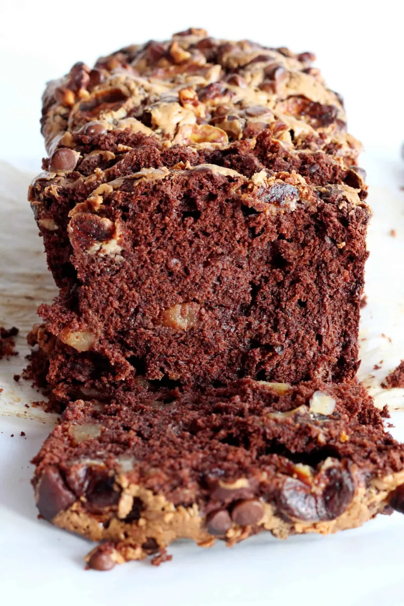 CHOCOLATE BANANA BREAD WITH PEARS