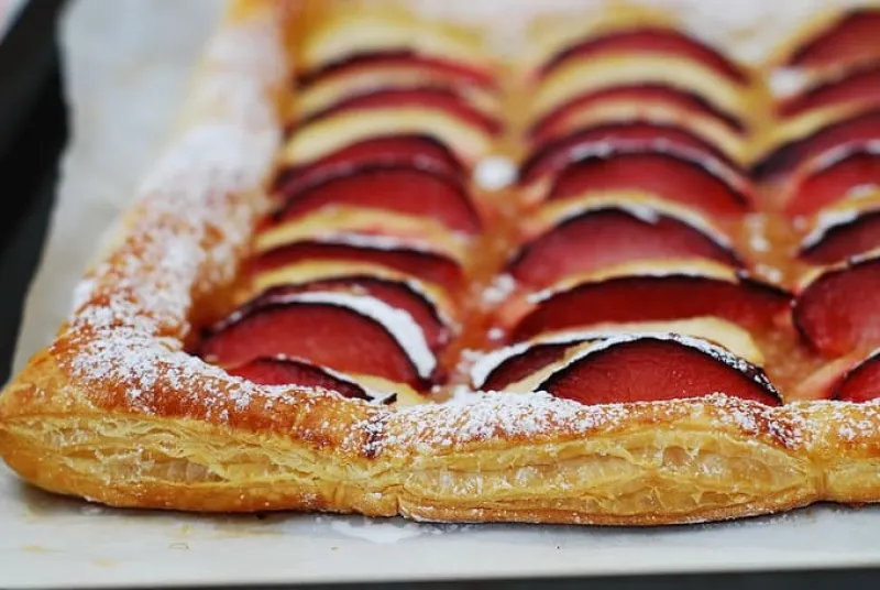 Plum and Apple Puff Pastry Tart