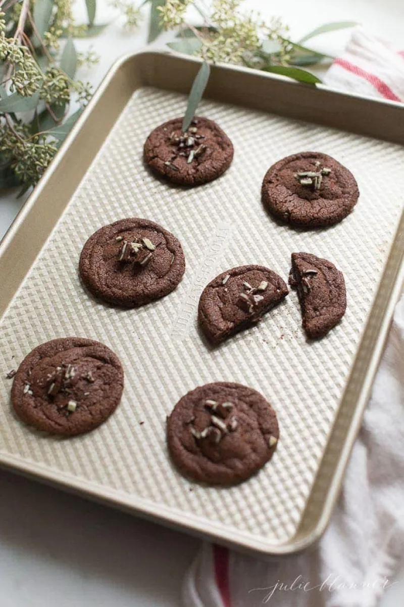Chewy Chocolate Mint Cookies