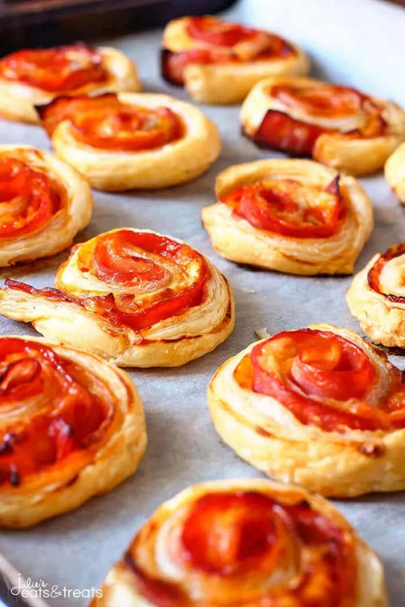 Puff Pastry Appetizers Bacon Pinwheels with Cheddar