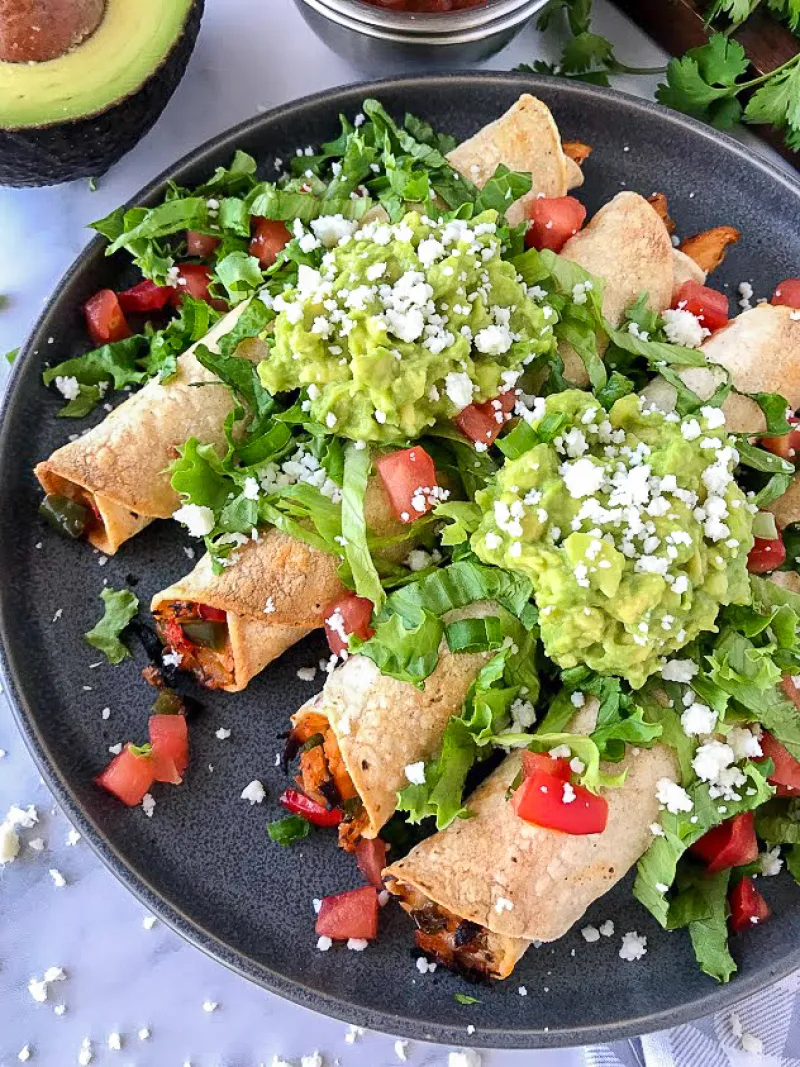 Baked Chicken Fajita Taquitos