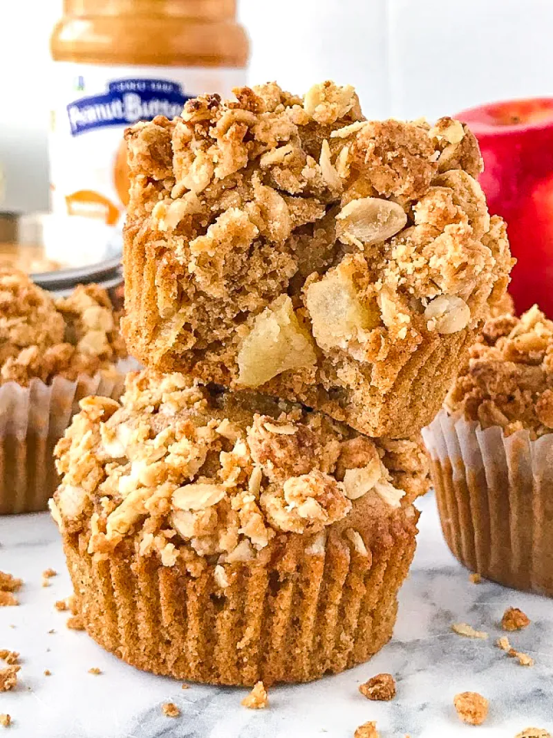 Apple Muffins with Peanut Butter Streusel