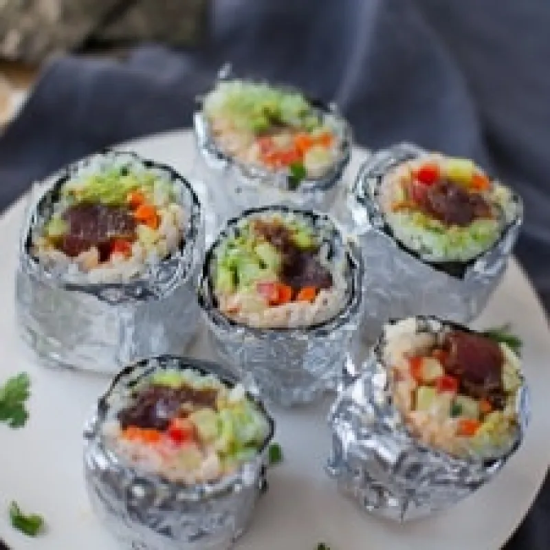 Mini Tuna Sushi Burritos
