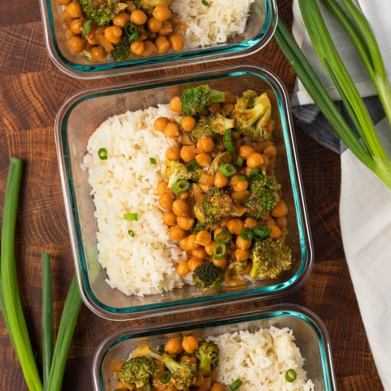 Vegan Chickpea Teriyaki Meal Prep Bowls