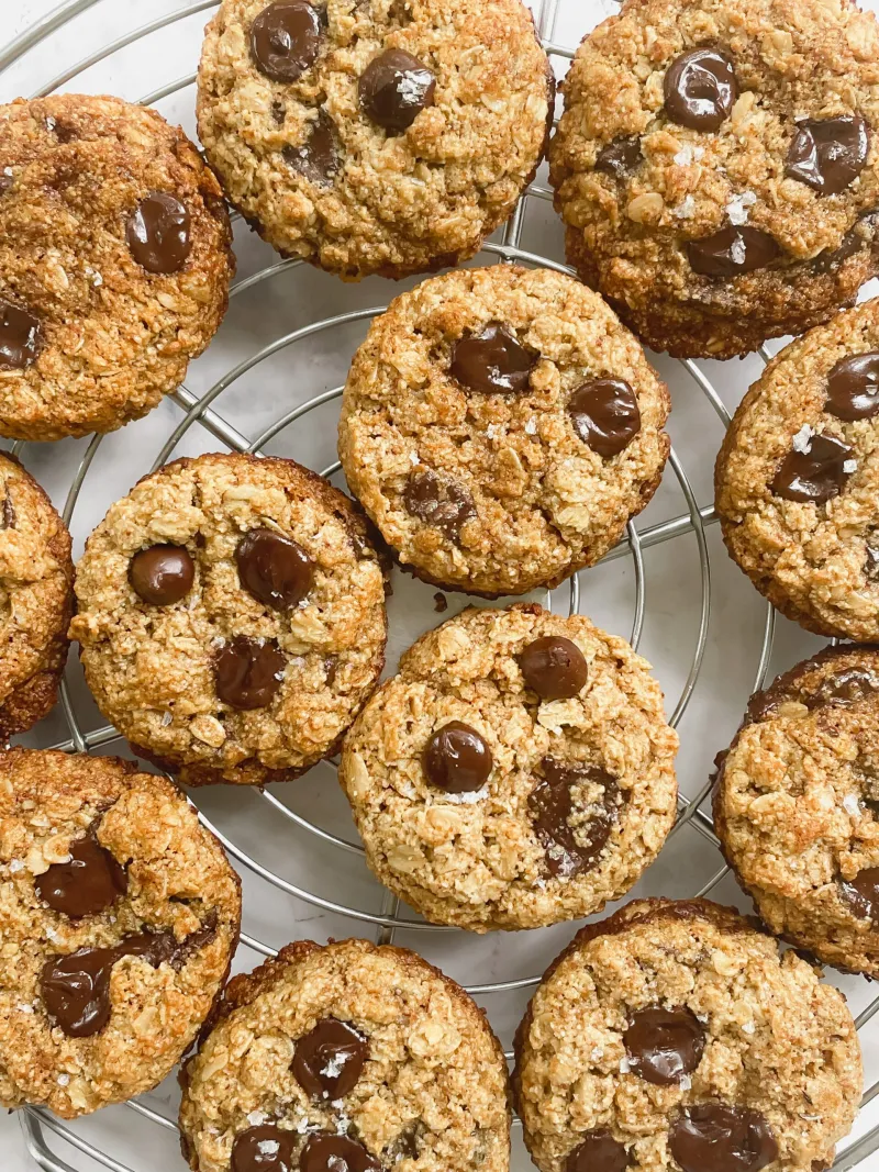 Chewy Pumpkin Chocolate Chip Oatmeal Cookies