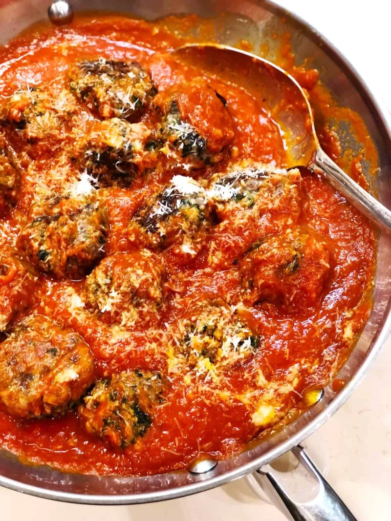Ricotta Meatballs with Spinach